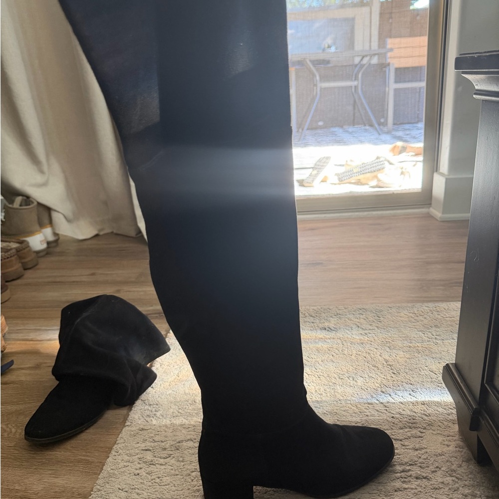 Over the knee suede boots
